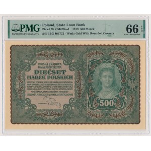 500 marek 1919 Sierpień - I Serja BG (Mił.28a)