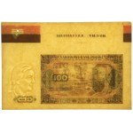 Próba kolorystyczna 100 złotych 1948 - z szerokim marginesem i paserami