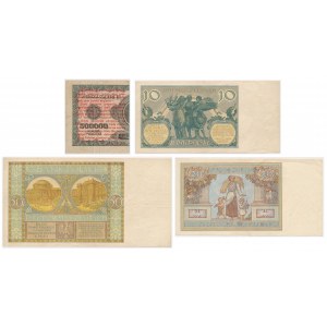 Zestaw 1 gr 1924 i 10-50 zł 1929-1931 (4szt)