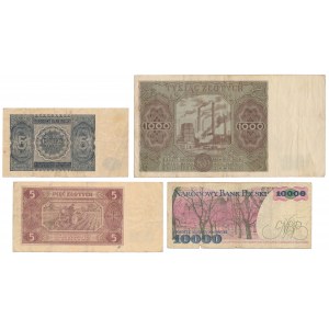 Zestaw od 5 do 10.000 zł 1946-1987 (4szt)