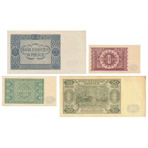 Zestaw 1 - 50 zł 1941-1948 (4szt)