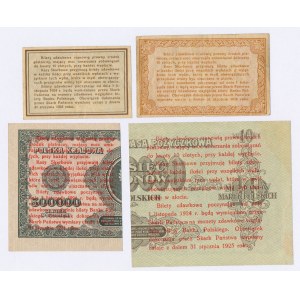 Zestaw groszowych Biletów zdawkowych 1924 - ładne i rzadkie (4szt)