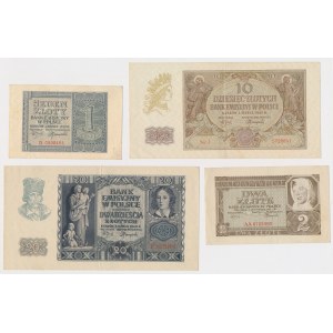 Zestaw 1940-1941 w tym ładne 1 zł 1940 (4szt)