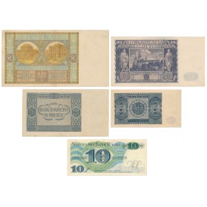 Zestaw 2x5, 10, 20 i 50 zł 1929-1982 (5szt)