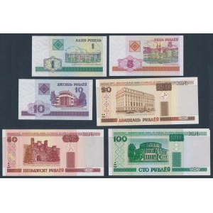 Białoruś, 1 - 100 rubli 2000 - zestaw (6szt)