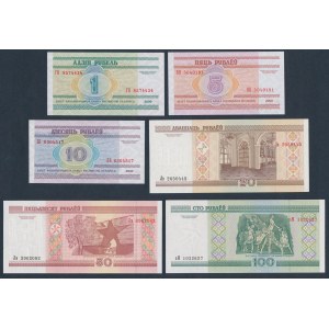 Białoruś, 1 - 100 rubli 2000 - zestaw (6szt)