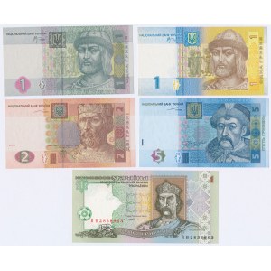 Ukraina, 3x 1, 2 i 5 Hrywien 1994-2006 - zestaw (5szt)