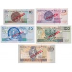 Komplet WZORÓW 10 - 200 zł 1994 Nr 010 (5szt)