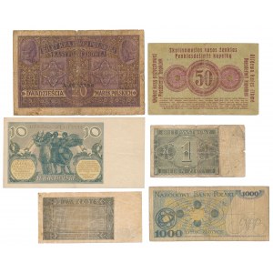 Zestaw banknotów polskich 1916-1982 (6szt)