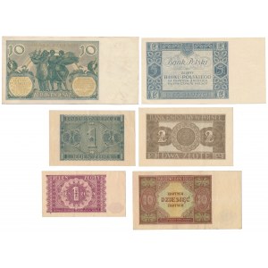 Zestaw od 1 do 10 zł 1929-1946 (6szt)