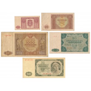 Zestaw 1 - 1.000 zł 1946-1948 (5szt)