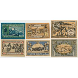 Bad Reinerz (Duszniki Zdrój) i Greiffenberg in Schl. (Gryfów Śl.), 10, 25 i 50 pfg 1920-1921 (6szt)