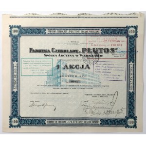 Fabryka Czekolady PLUTOS, Em.1, 100 zł 1926
