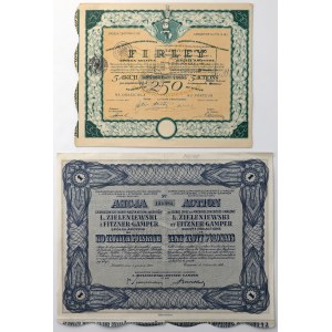 FIRLEY 5x 50 zł i L. Zieleniewski i Fitzner-Gamper... Fabryki Maszyn... 100 zł - zestaw (2szt)