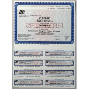 Bank Pocztowy Sp. Akc. w Bydgoszczy, 1 mln zł 1990 - SPECIMEN