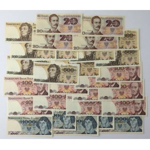 20, 100, 500 i 1.000 zł 1982-1988 - zestaw (28szt)