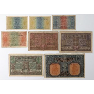Zestaw 1/2 - 100 mkp 1916 jenerał/Generał (8szt)