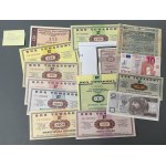 Zestaw banknotów na z NADRUKAMI, różnego rodzaju kopii, facsimile itp.