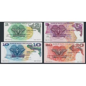 Papua-Nowa Gwinea - zestaw 4 szt. z Nr 481 - 2, 5, 10 i 20 Kina ND (1975)