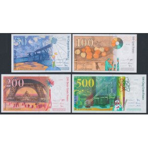 Francja 50-500 franków 1998-2000 - zestaw (4szt)