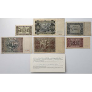 Zestaw 2 - 1.000 zł 1936-1948 + JP II 50 zł 2006 (7szt)