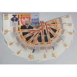 20 zł 2021 Lech Kaczyński - pakiet (10szt)