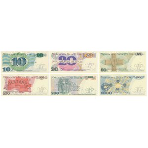 Zestaw 10 - 1.000 zł 1982-1988 (6szt)