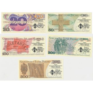 Zestaw 20 - 500 zł 1982-1988 - z nadrukami (5szt)