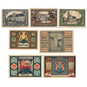 Zestaw notgeldów 1920-1921 Boguszów-Gorce, Głogów i Wołów (7szt)