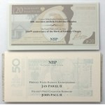 50 zł 2006 Jan Paweł II i 20 zł 2009 Chopin - w folderach NBP (2szt)