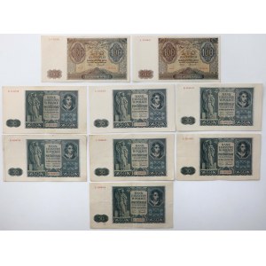 50 i 100 zł 1941 - zestaw (9szt)