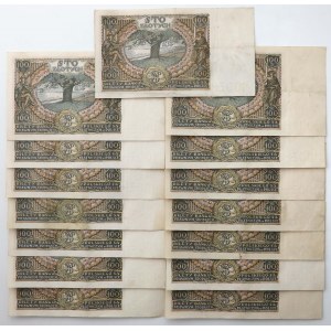 100 zł 1934 - ładne, świeże - zestaw (15szt)