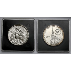 Medale Powstanie Warszawskie (SREBRO) i Cmentarz Bródnowski 1984 - zestaw (2szt)