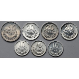 10-50 groszy 1975-1983 - mennicze - zestaw (7szt)