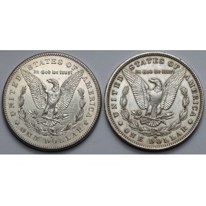 USA, Dolar 1878-S i 1900-O, San Francisco i New Orleans - Morgan Dollar - zestaw (2szt)