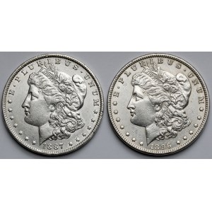 USA, Dolar 1887-O i 1896, New Orleans i Philadelphia - Morgan Dollar - zestaw (2szt)