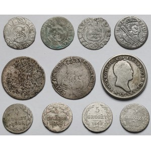 Polska Królewska i zabory - monety srebrne 1607-1840 - zestaw (11szt)
