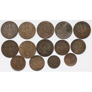 1-5 groszy 1928-1935 - zestaw (14szt)