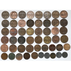 1-5 groszy 1923-1939 - zestaw (51szt)