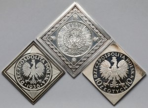 Silver Clip COPIES: Pilsudski, Traugutt and Sailing ship - set (3pcs)