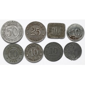 Polska i Niemcy, Monety zastępcze 1917-1920 - zestaw (8szt)