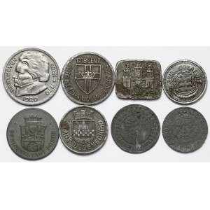 Polska i Niemcy, Monety zastępcze 1917-1920 - zestaw (8szt)