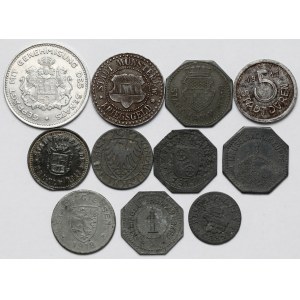 Niemcy, Monety zastępcze, 5-25 fenigów - zestaw (11szt)