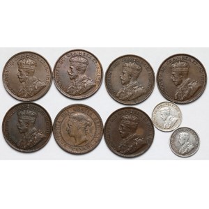 Kanada, 1-5 centów 1888-1919 - zestaw (9szt)