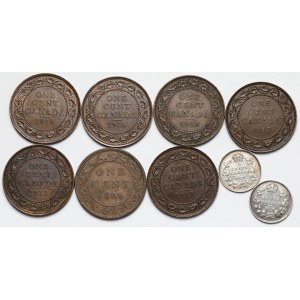 Kanada, 1-5 centów 1888-1919 - zestaw (9szt)