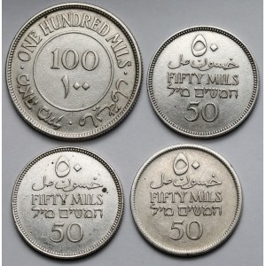Palestyna, 50-100 mils 1927-1939 - zestaw (4szt)