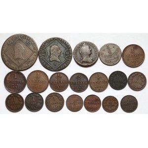 Austria, Monety miedziane - zestaw (19szt)
