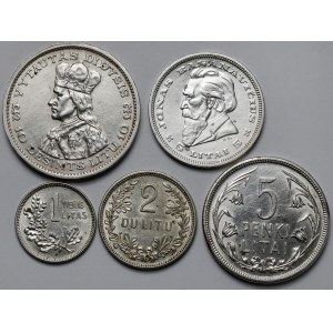 Litwa, 1-10 litu 1925-1936 - zestaw (5szt)