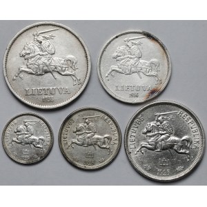 Litwa, 1-10 litu 1925-1936 - zestaw (5szt)