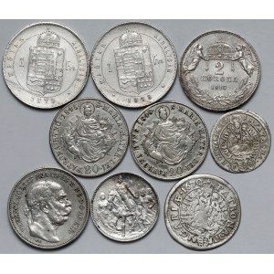 Węgry, Monety srebrne - zestaw (9szt)